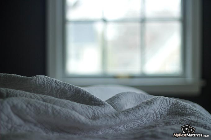 Night terrors in children: sheets on a bed. Night terrors in children: sheets on a bed.